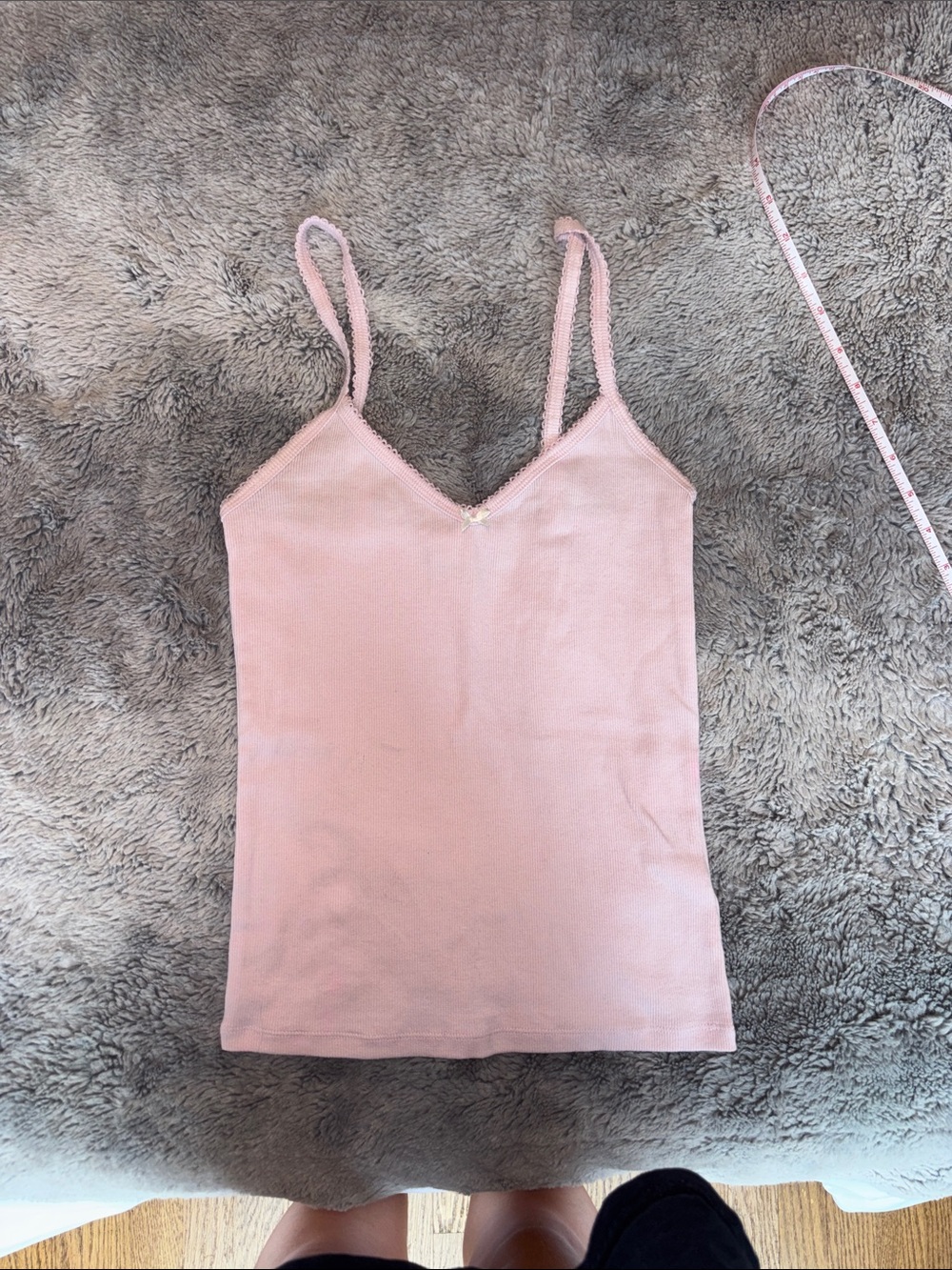 Aritzia Homestretch Pink Ribbed Cami Tank Top Size S